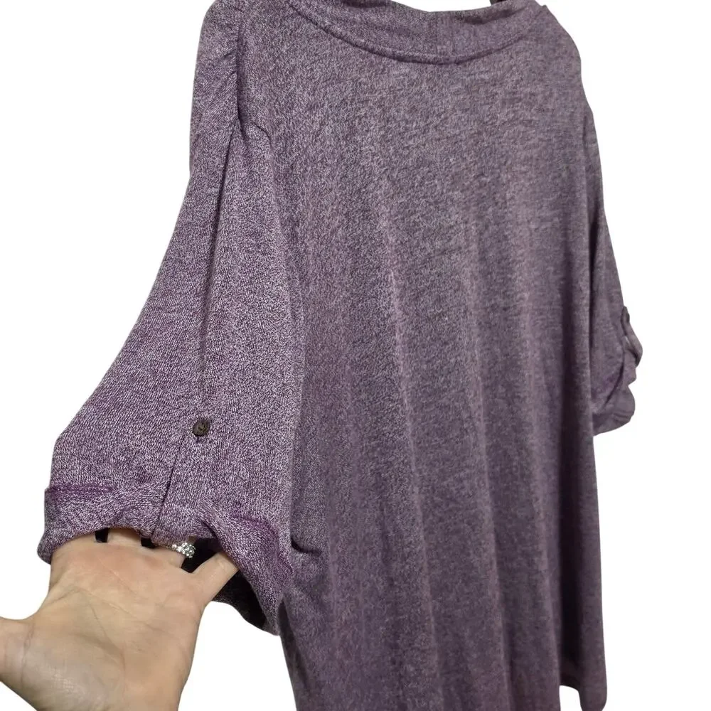 Lee Riders Shirt Sleeve Lightweight Sweater Women’s Size 3X Heather Purple NWT